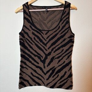 White House Black Market Zebra Print Tank Top